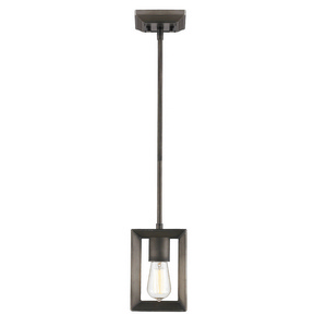 Golden Lighting-2073-M1L GMT-Smyth - 1 Light Mini Pendant in Contemporary style - 10.25 Inches high by 5 Inches wide   Gunmetal Bronze Finish with Clear Glass